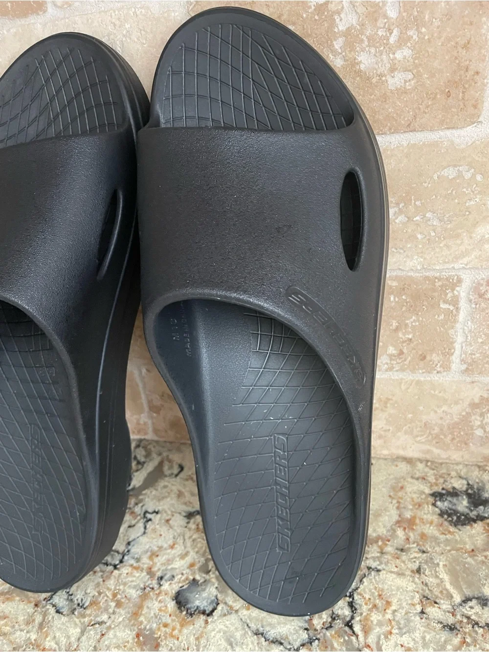 Skechers Black Foamies Slip-On Slide Sandals for Men